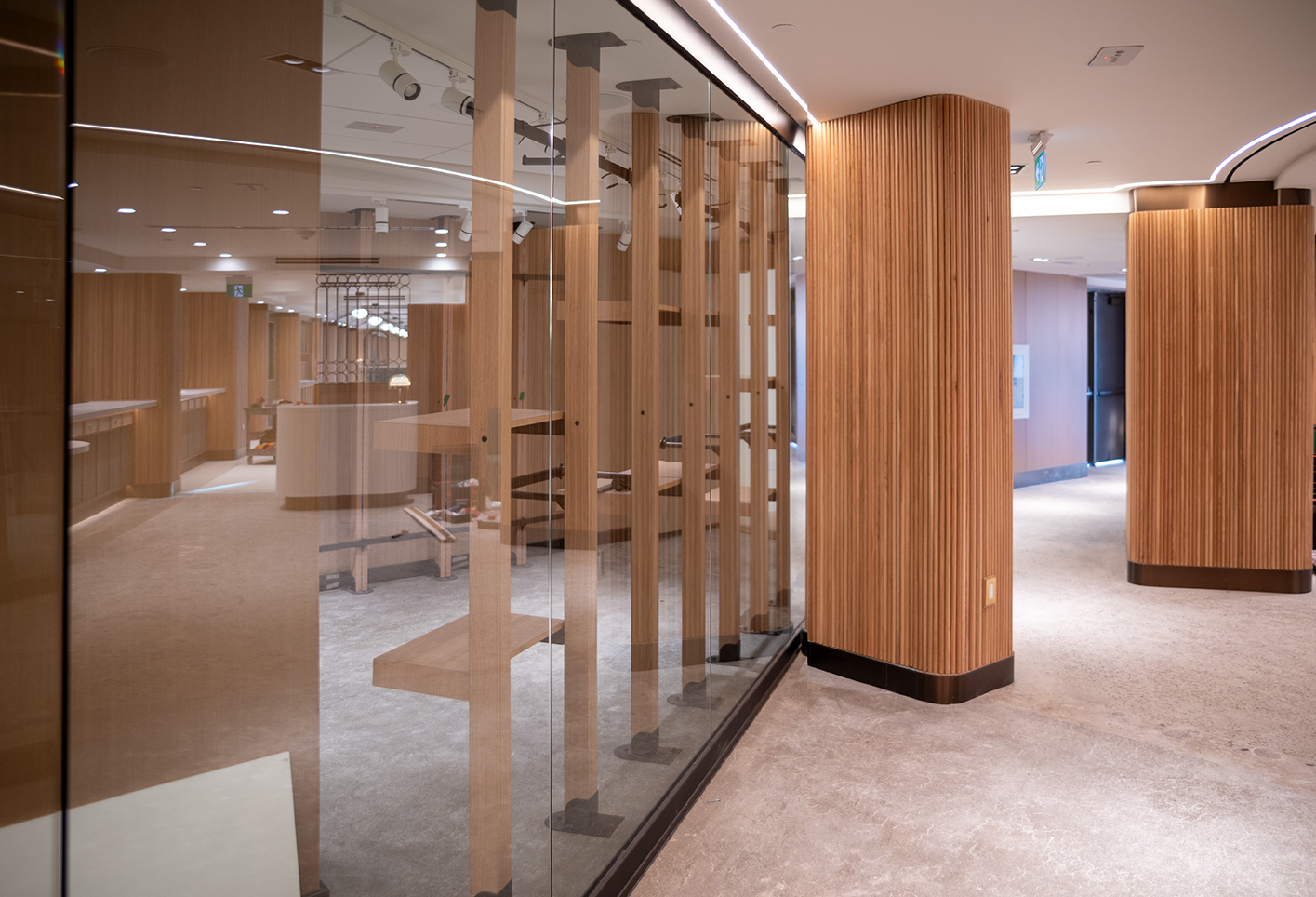Lobby glass partitions